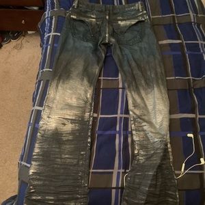 Authentic Robins jeans silver foiled snakeprint